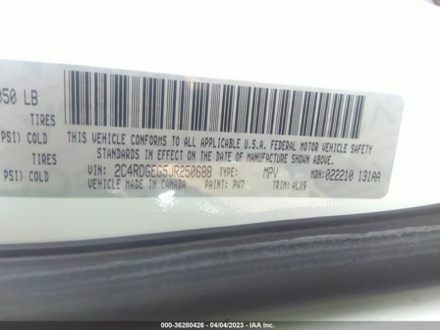 2C4RDGEG5JR250688 Dodge Grand Caravan Gt