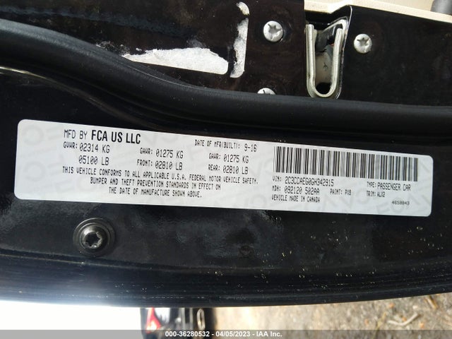 Chrysler 300 300c 2016 2C3CCAEG0GH342915 Image 9