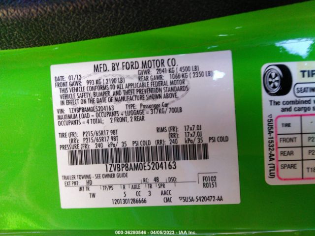 1ZVBP8AM0E5204163 Ford Mustang V6