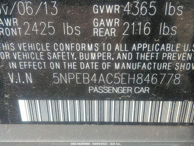 Hyundai SONATA GLS 2014 5NPEB4AC5EH846778 Image 10