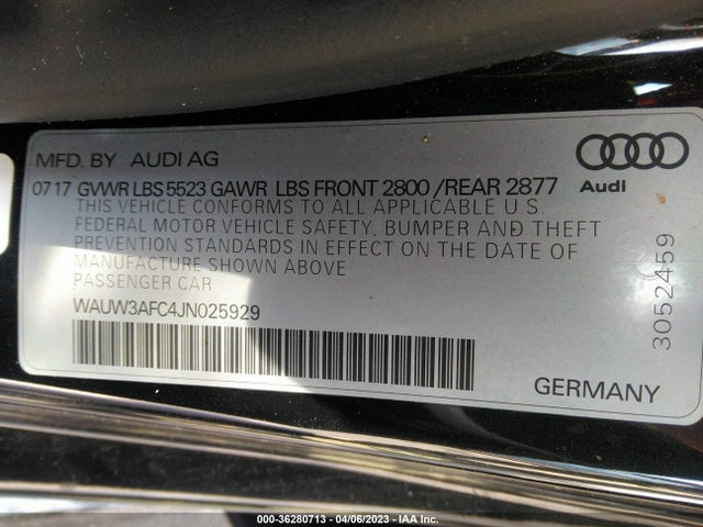 WAUW3AFC4JN025929 Audi A7 Premium Plus