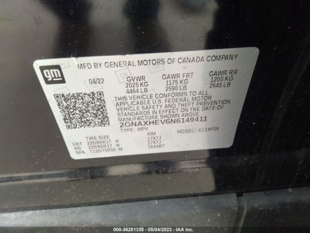 Chevrolet EQUINOX LS 2022 2GNAXHEV6N6149411 Image 9