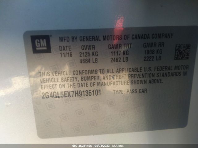 2G4GL5EX7H9136101 Buick Regal Sport Touring