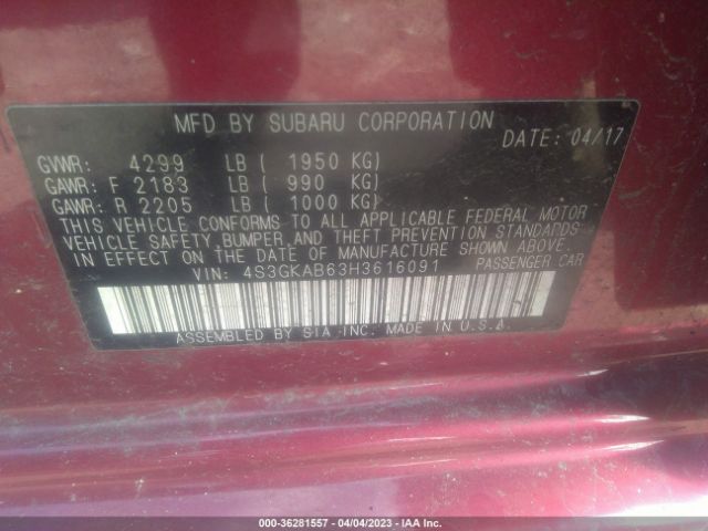 4S3GKAB63H3616091 Subaru Impreza Premium