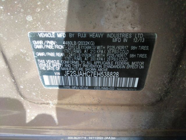 JF2SJAHC7EH538828 Subaru Forester 2.5i Limited