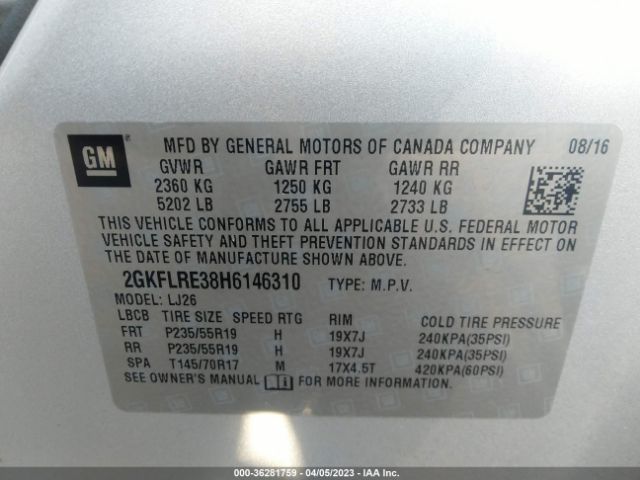 2GKFLRE38H6146310 GMC Terrain Denali