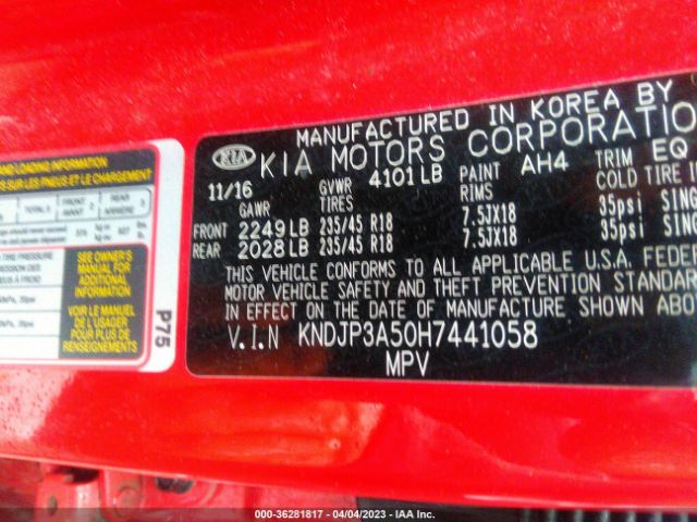 KNDJP3A50H7441058 KIA SOUL +