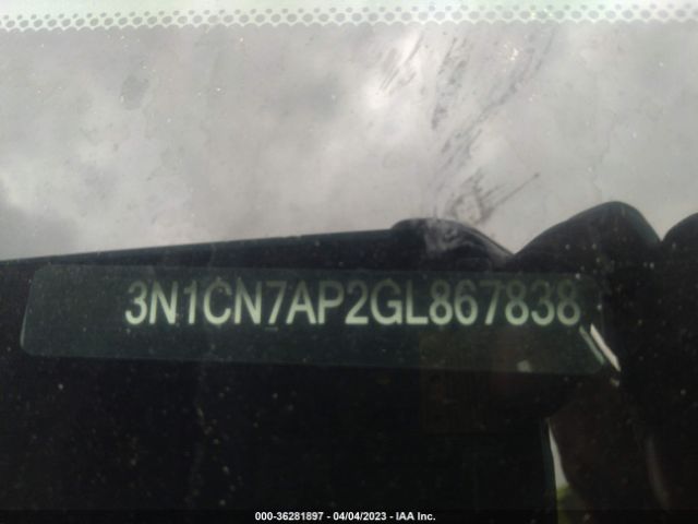 3N1CN7AP2GL867838 Nissan Versa S/s Plus/sl/sv