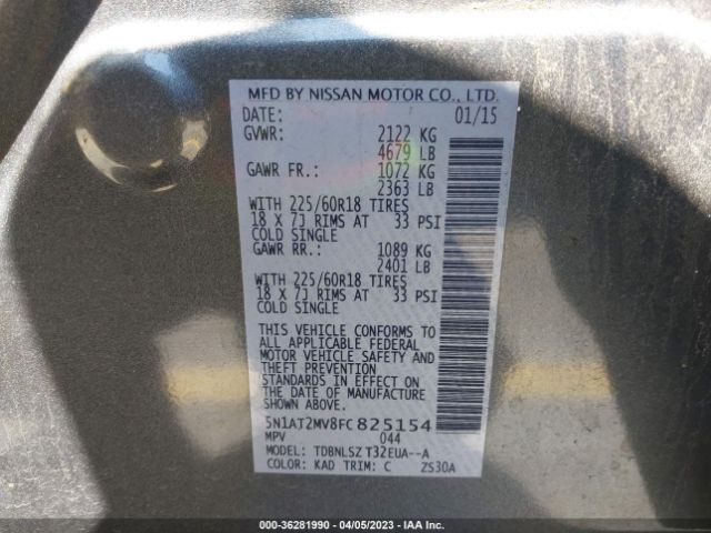 5N1AT2MV8FC825154 Nissan Rogue Sl