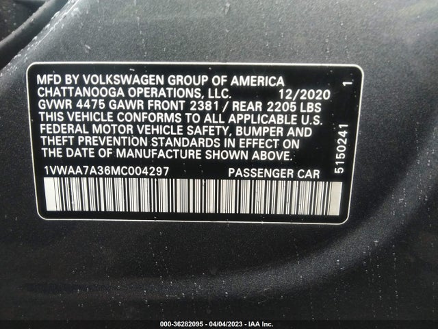 1VWAA7A36MC004297 Volkswagen Passat 2.0t S