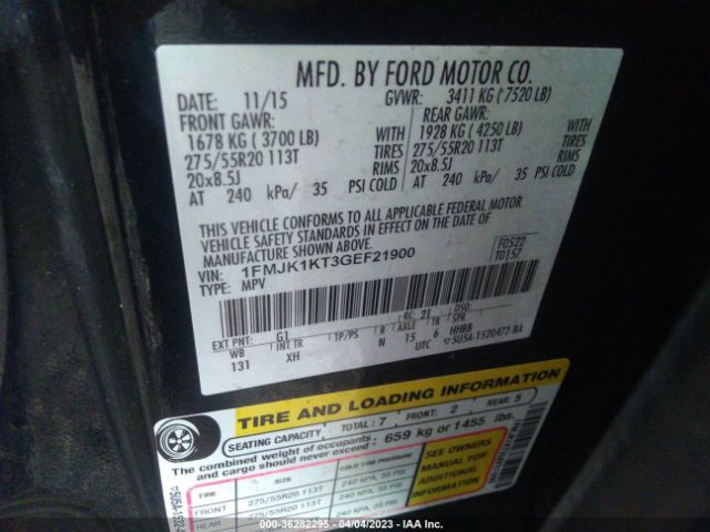 1FMJK1KT3GEF21900 Ford Expedition El Limited
