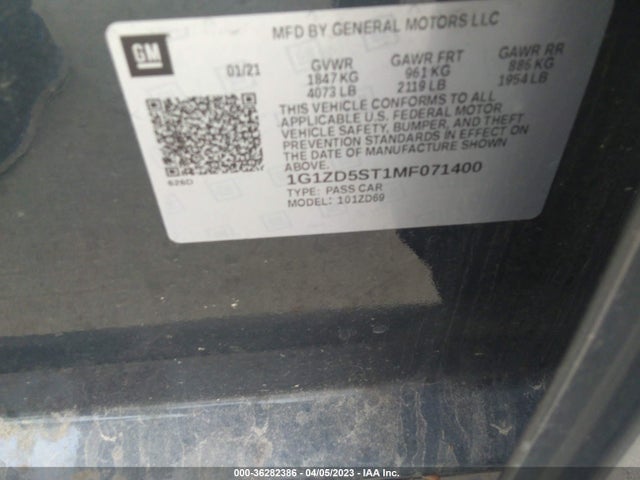 Chevrolet MALIBU LT 2021 1G1ZD5ST1MF071400 Image 9