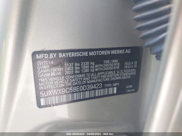 5UXWX9C58E0D39423 BMW X3 Xdrive28i