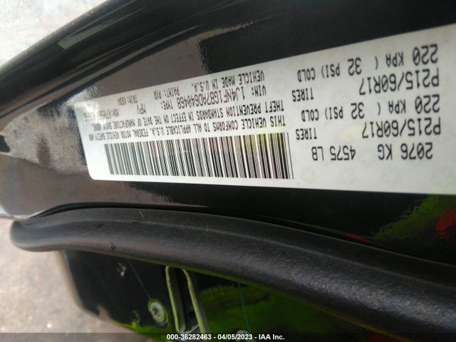 2010 JEEP PATRIOT LATITUDE VIN: 1J4NF1GB7AD640468