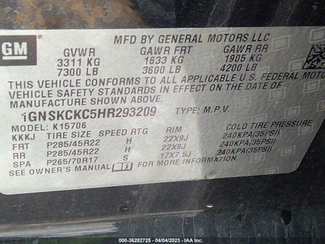 Chevrolet Tahoe Premier 2017 1GNSKCKC5HR293209 Image 9