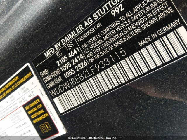 WDDWJ8EB2LF933115 Mercedes-Benz C-class C 300