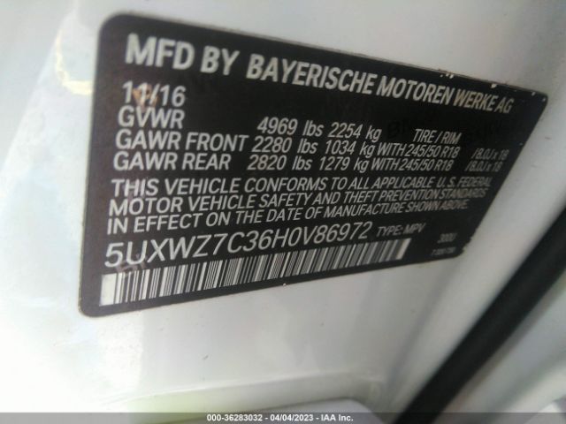 5UXWZ7C36H0V86972 BMW X3 Sdrive28i