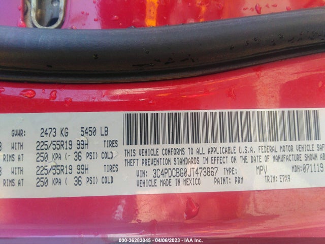 Dodge Journey Sxt 2018 3C4PDCBG0JT473867 Image 10