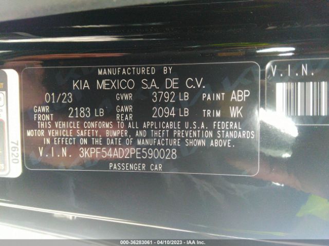 3KPF54AD2PE590028 KIA Forte Gt-line