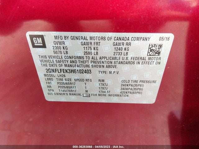 Chevrolet EQUINOX LT 2017 2GNFLFEK3H6102403 Image 10