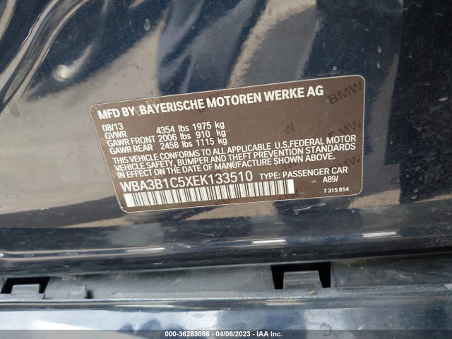 BMW 3 Series 320i 2014 WBA3B1C5XEK133510 Image 9