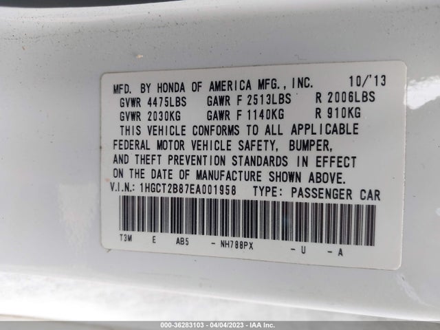 Honda Accord Coupe Ex-l 2014 1HGCT2B87EA001958 Image 9