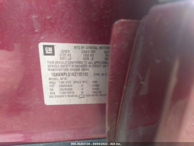 1GKKNPLS1HZ185185 GMC Acadia Denali