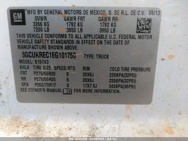 Chevrolet Silverado 1500 Lt 2014 3GCUKREC1EG101750 Image 9