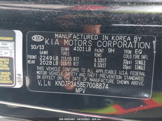 KNDJP3A58E7008874 KIA SOUL +