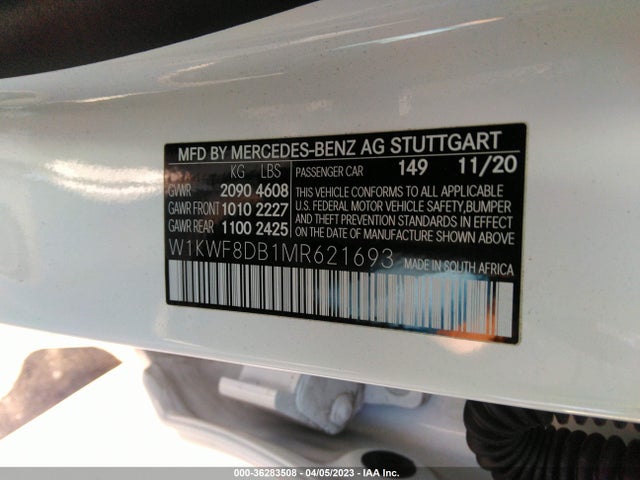 W1KWF8DB1MR621693 Mercedes-Benz C-class C 300