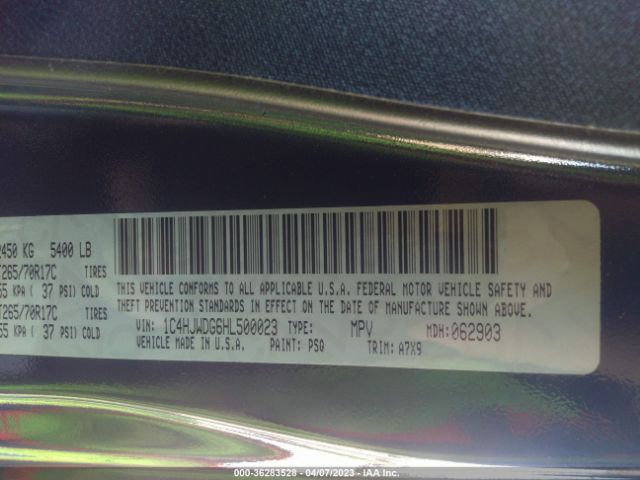 1C4HJWDG6HL500023 Jeep Wrangler Unlimited Sport