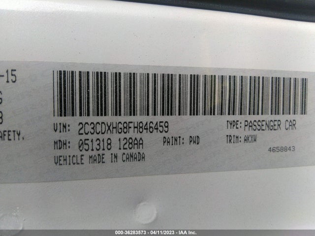 Dodge Charger Sxt 2015 2C3CDXHG8FH846459 Image 9