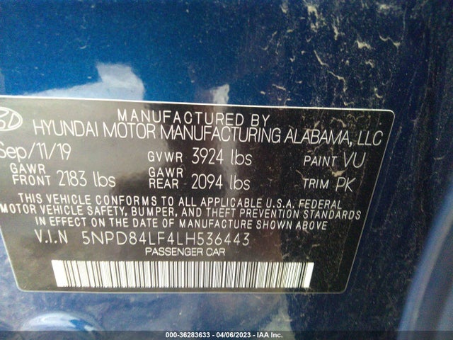 Hyundai Elantra Value Edition 2020 5NPD84LF4LH536443 Image 9