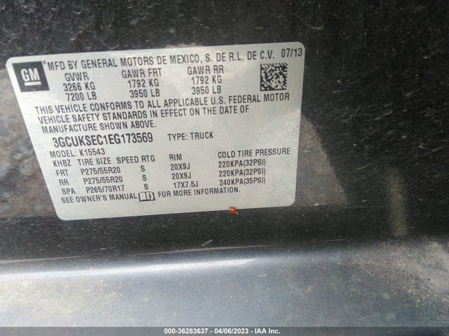 Chevrolet Silverado 1500 Ltz 2014 3GCUKSEC1EG173569 Image 10