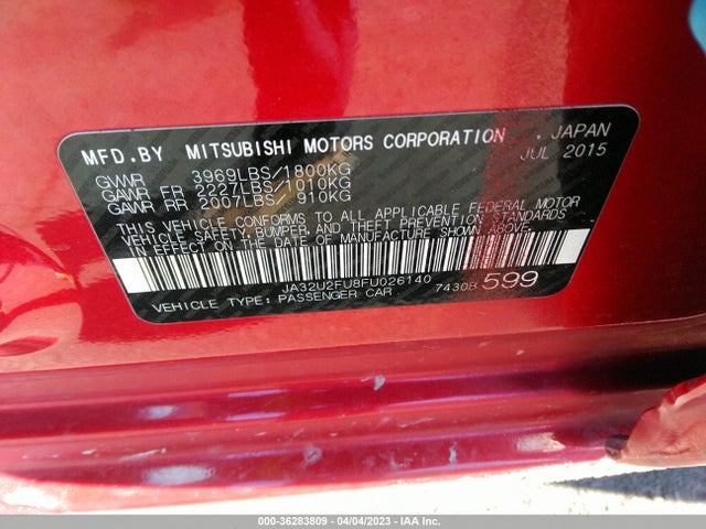 JA32U2FU8FU026140 Mitsubishi LANCER ES