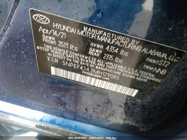 Hyundai SONATA SEL 2021 5NPEF4JA3MH129085 Image 10