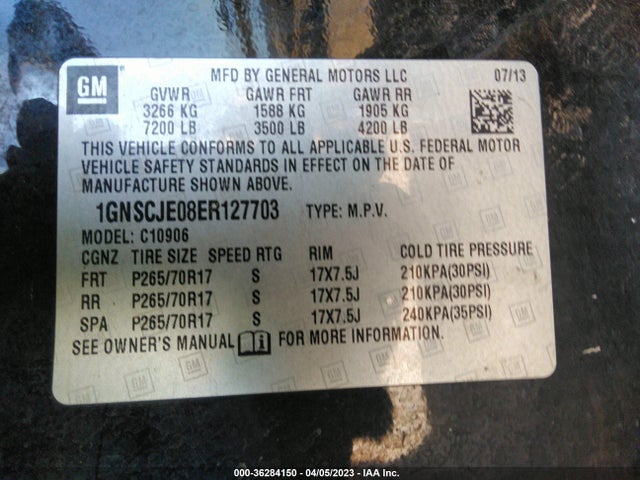 Chevrolet Suburban Lt 2014 1GNSCJE08ER127703 Image 11