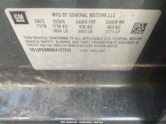 Chevrolet Sonic Premier 2017 1G1JF5SB8H4127235 Image 10