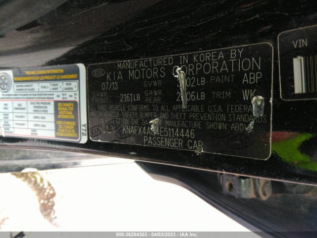 KNAFX4A84E5114446 KIA FORTE EX