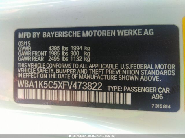 WBA1K5C5XFV473822 BMW 2 Series 228i