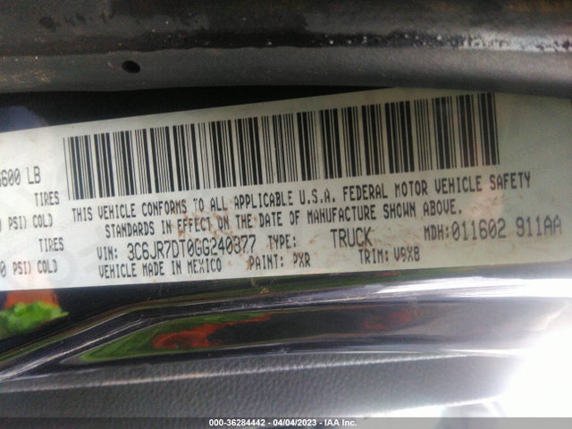 RAM 1500 Tradesman 2016 3C6JR7DT0GG240377 Image 10