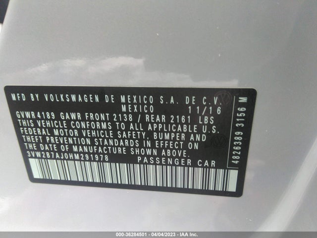 3VW2B7AJ0HM291978 Volkswagen Jetta 1.4t S