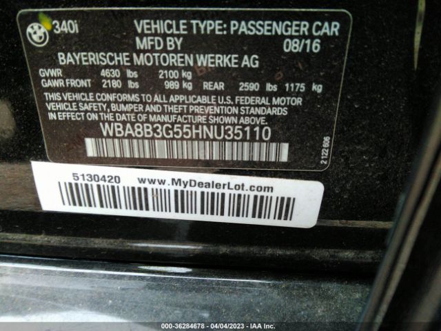 WBA8B3G55HNU35110 BMW 3 Series 340i