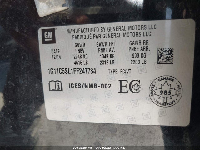 Chevrolet MALIBU LT 2015 1G11C5SL1FF247784 Image 10