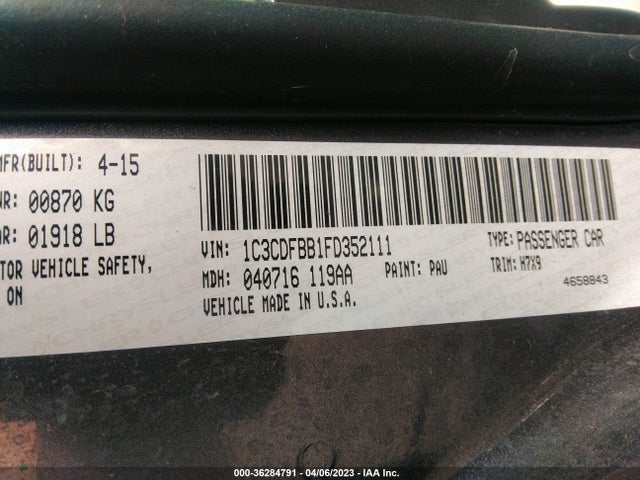 Dodge DART SXT 2015 1C3CDFBB1FD352111 Image 9