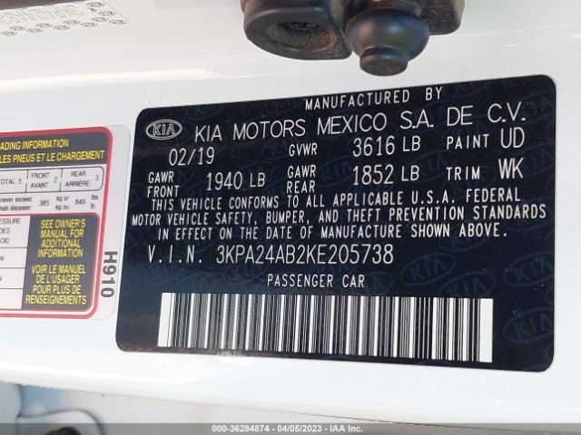 3KPA24AB2KE205738 KIA RIO S