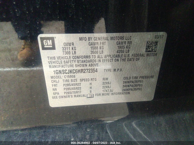 Chevrolet Suburban Premier 2017 1GNSCJKC6HR272354 Image 10