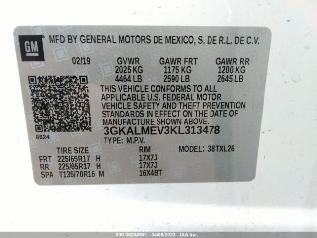 3GKALMEV3KL313478 GMC Terrain Sle