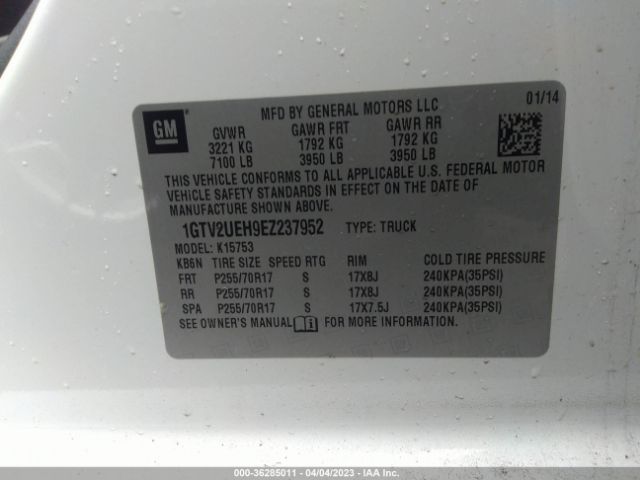 1GTV2UEH9EZ237952 GMC Sierra 1500 Sle