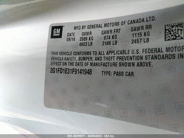 Chevrolet CAMARO LT 2015 2G1FD1E31F9141948 Image 10
